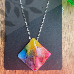 Resin pendant multi-colour