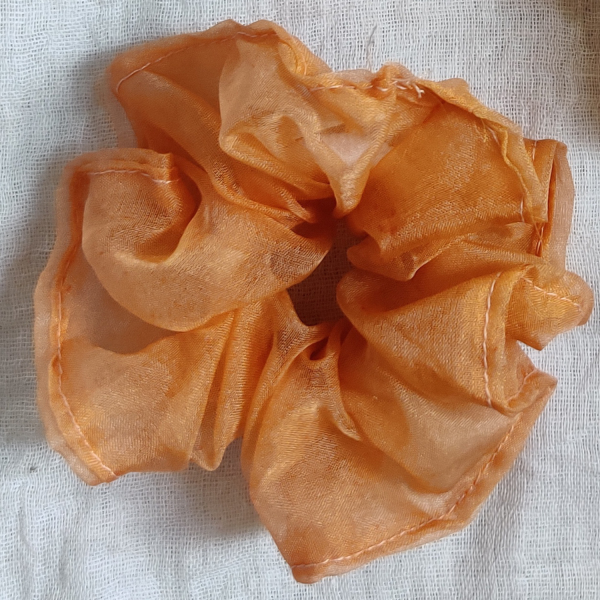 Organza Silk Scrunchie- Peach