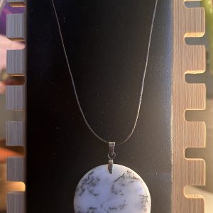 necklace with white and black natural stone